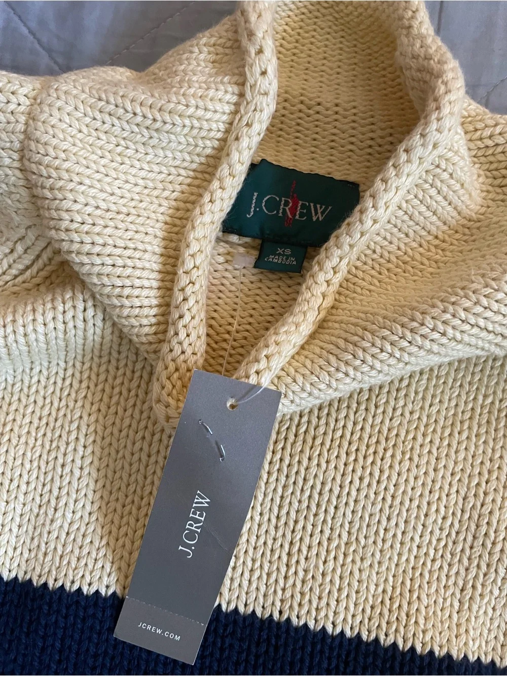 J. CREW 1988 Rollneck™ sweater in cotton in Rugby Stripe Size XS $118 CQ895